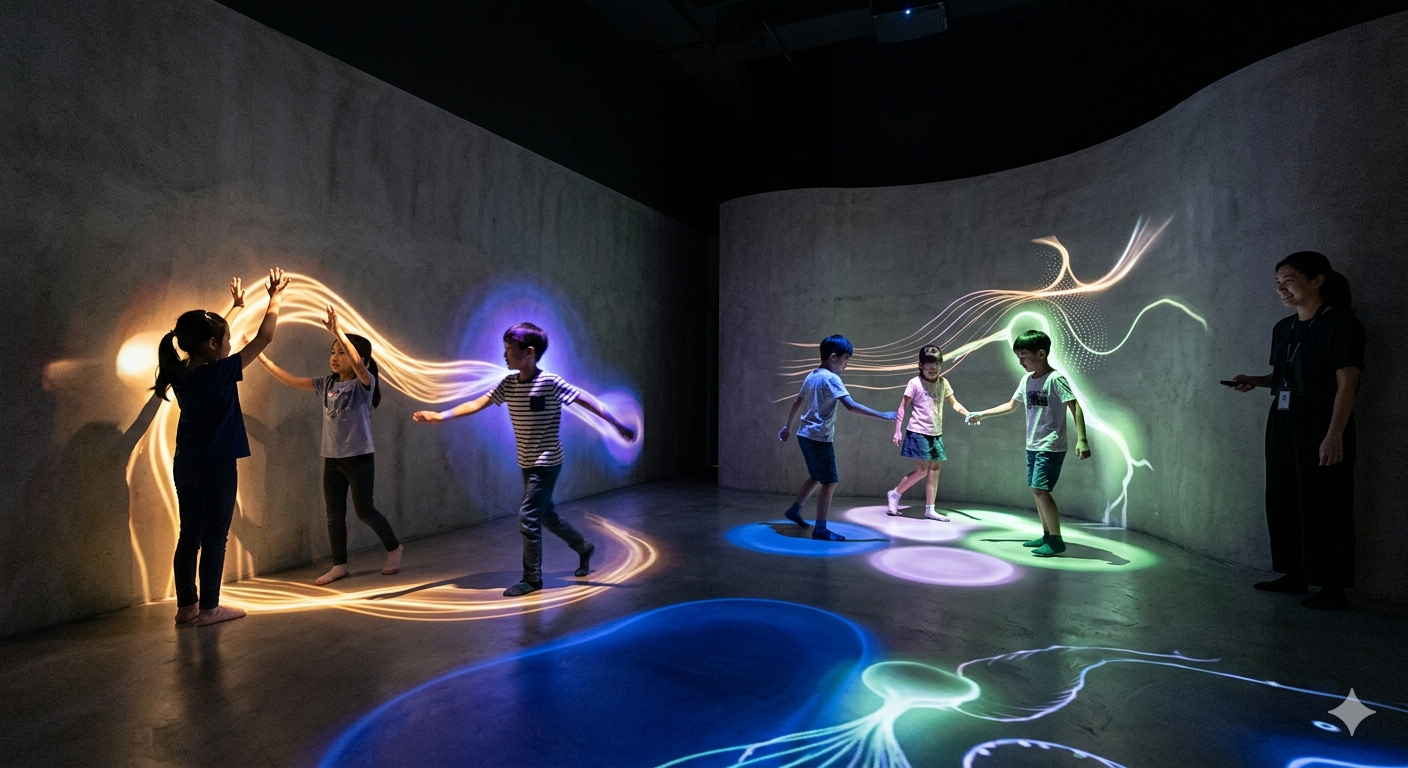 Interactive floor, full-body play